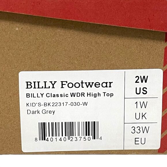 NWT BILLY Classic High Top Canvas Zip Sneakers 2 Wide - Picture 4 of 5